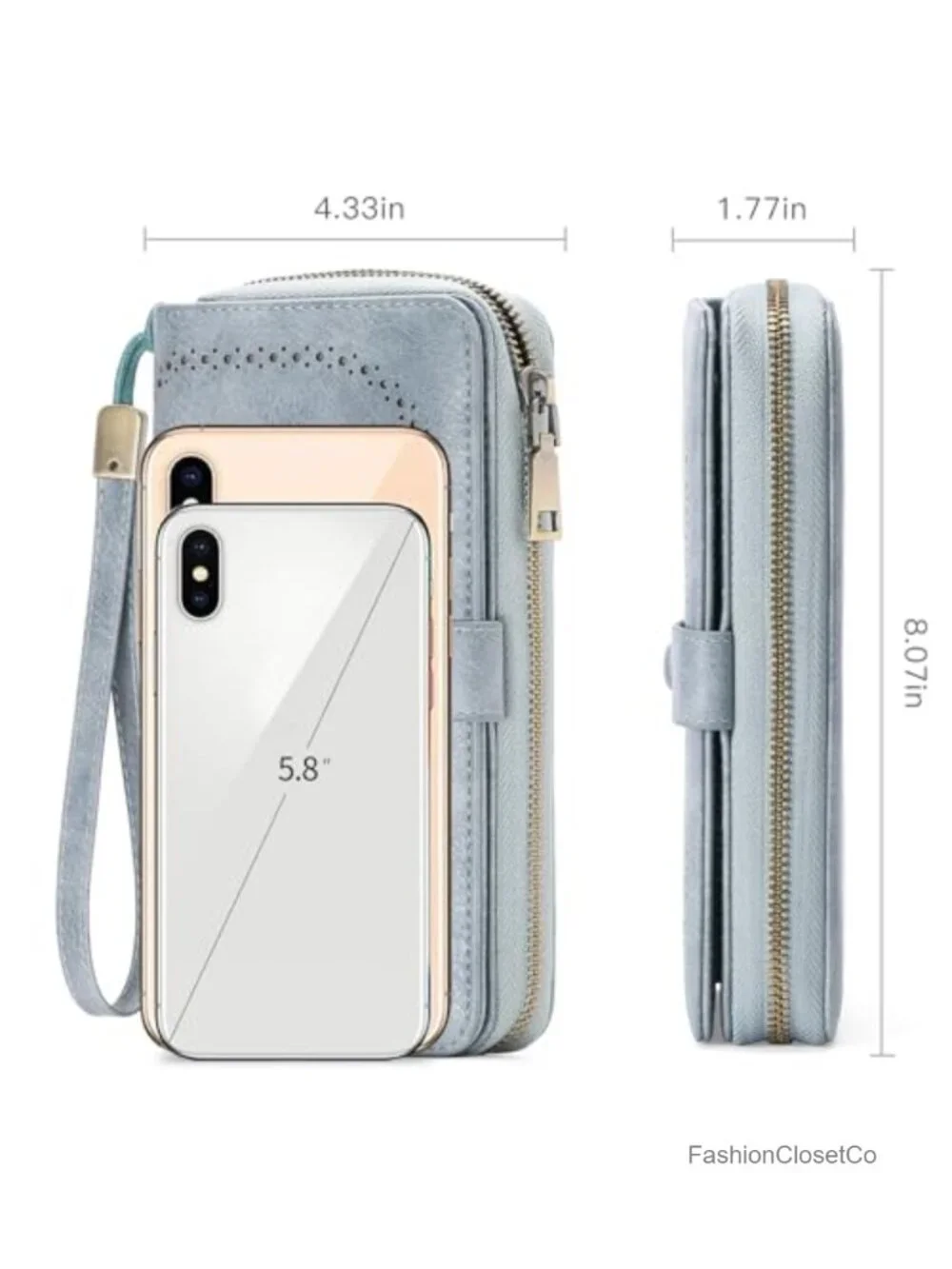 PU Leather RFID Blocking Credit Card Holder Wallet with Wristlet 45 Slots